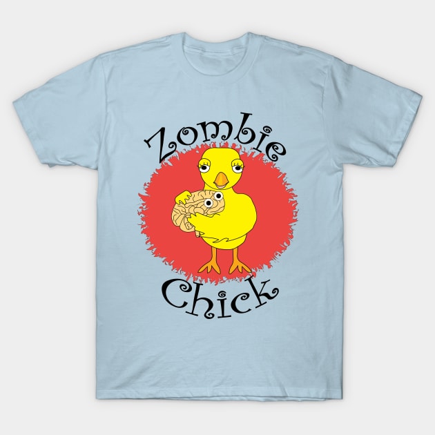 Zombie Chick Text T-Shirt by Barthol Graphics